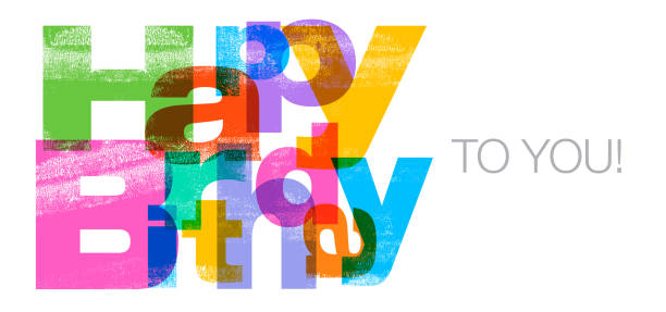 Happy Birthday message in Letterpress texture style