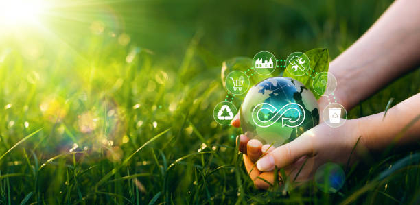 Circular economy concept. Eliminate waste and pollution. Sharing, reusing,repairing,renovating and recycling existing materials and products as much possible