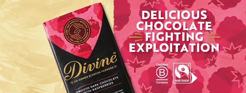 divine chocolate delicious chocoalte fighting exploiration banner